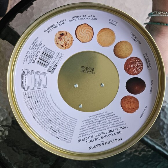 Fortnum & Mason King Charles Coronation Peacock Musical Biscuit Tin (Empty) - Picture 8 of 9